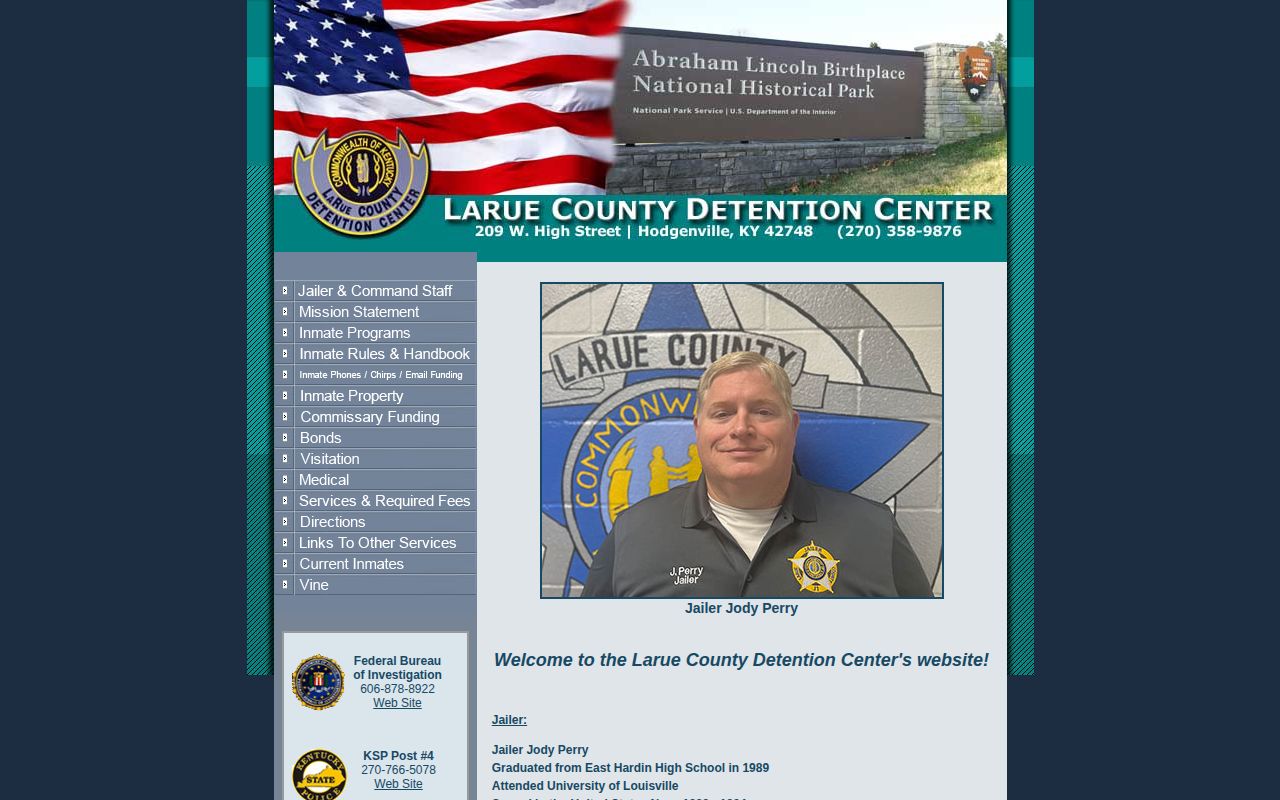 LaRue County Detention Center release records contact and command staff