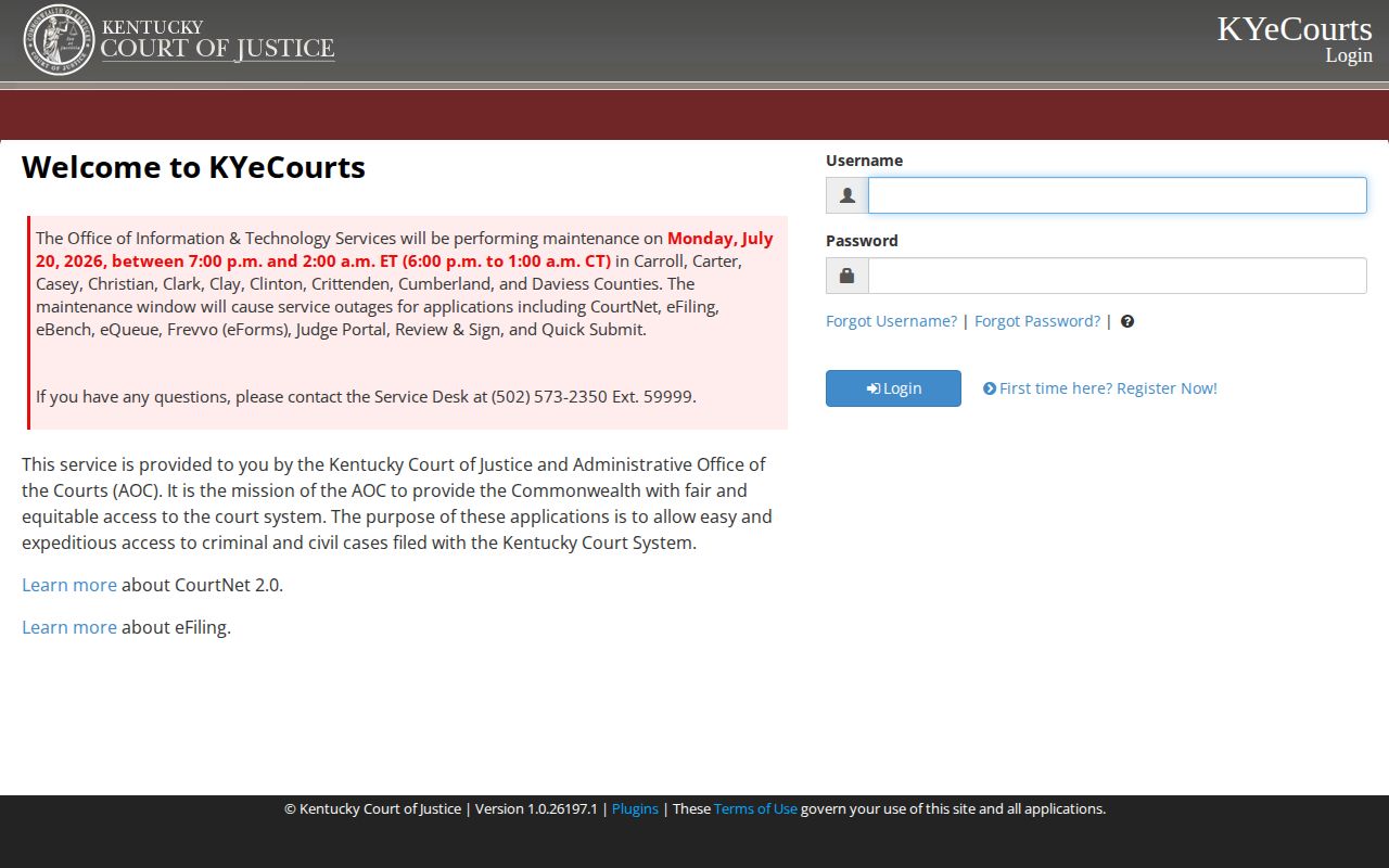 LaRue County released inmate CourtNet record portal